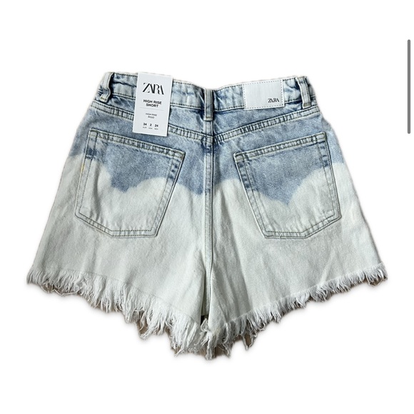 NWT Zara High Rise Short Denim Rigid 2 - Picture 2 of 4